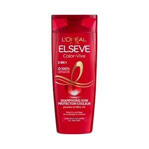 Elseve Color-Vive Shampoing 2 en 1 Soin et protection couleur enrichi en pivoine et filtre uv
