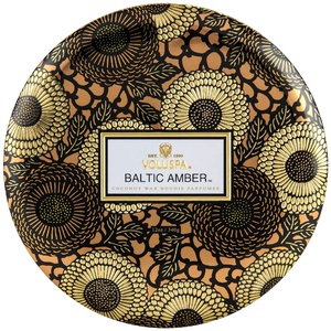 Baltic Amber 3 Wick Tin Candle BOUGIE 