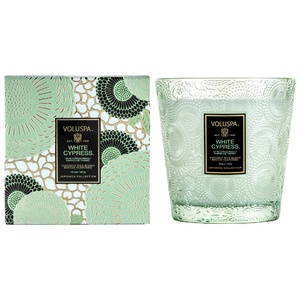 White Cypress 2 Wick Hearth Candle BOUGIE 