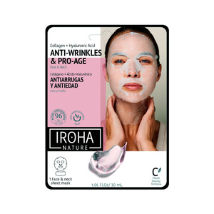Masque visage et cou - ANTI-RIDES ET ANTI-ÂGE - Collagène -Clean Beauty Masque Visage et Cou en tissu 100% Biodégradable 