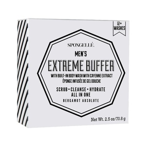 MEN'S SUPER BUFFER - BERGAMOT ABSOLUT (20+ USES) Eponge infusée de gel douche pour Homme