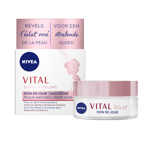 VITAL ECLAT - Crème de jour Huile pétales Rose & Calcium Soin visage anti-âge peaux mature