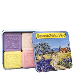 Coffret de 4 Savons (Lavande, Verveine,Fleur de Coton, Rose) Provence Savon
