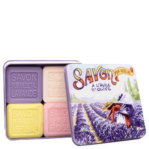 Coffret de 4 Savons (Lavande, Verveine,Fleur de Coton, Rose) Cueillette Savon