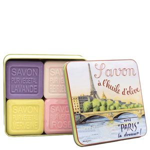 Coffret de 4 Savons (Lavande, Verveine,Fleur de Coton, Rose) La Seine Savon