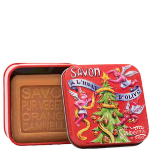 Savon 100g Orange-Cannelle et Boîte Métal Anges Savon