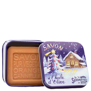 Savon 100g Orange-Cannelle et Boîte Métal Chalet Savon