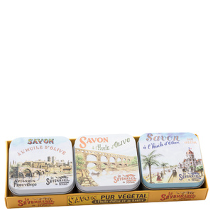 Lot de 3 Boîtes à Savon Lavande 100g Vues du Sud Savon