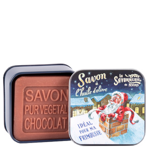 Savon 100g Chocolat et Boîte Métal Cheminée Savon