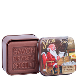 Savon 100g Chocolat et Boîte Métal Lettre au Père Noël Savon