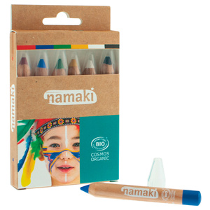 Kit 6 crayons Arc-en-Ciel (blanc/noir/jaune/vert/bleu/rouge) Maquillage de déguisement 