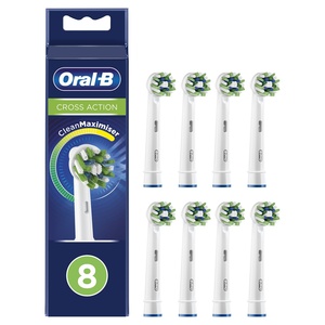 Oral-B CrossAction Brossette Avec CleanMaximiser, 8 Brossettes De Rechange