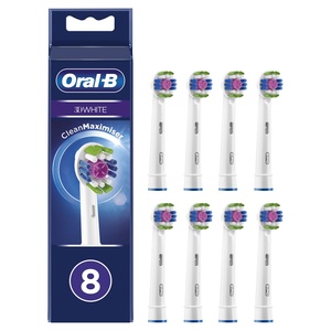 Oral-B 3D White Brossette Avec CleanMaximiser, 8 Brossettes De Rechange