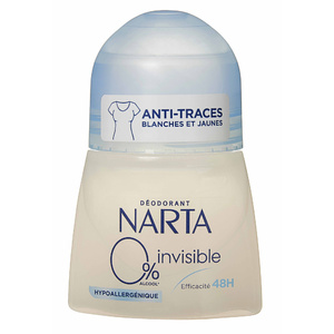 Narta Invisible 0% Déodorant Anti-traces blanches et jaunes
