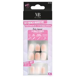 24 FAUX-ONGLES FRENCH MI-LONGS FAUX-ONGLES