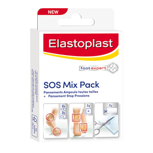 Elastoplast SOS Mix Pack Ampoules -Boîte de 6 pansements -4 tailles différentes Pansements pieds