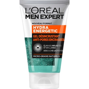 L'Oréal Men Expert Hydra Energetic Gel Désincrustant - 100ml Gel Désincrustant Anti-Pores Encrassés Visage Homme
