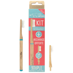 Kit brosse à dents tête rechargeable + 1 tête rechargeable - Souple Brosse à dents