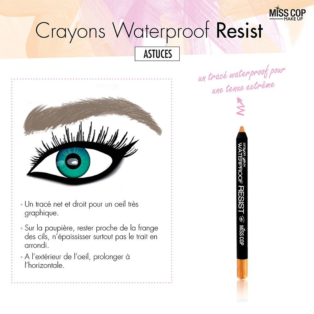 miss cop  Crayon Waterproof Crayon yeux - 01- Noir 