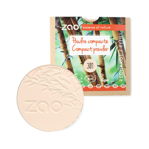 Recharge Poudre compacte 301 Ivoire ZAO Poudre compacte Certifiée Bio, Formule 100% naturelle, Vegan et Rechargeable