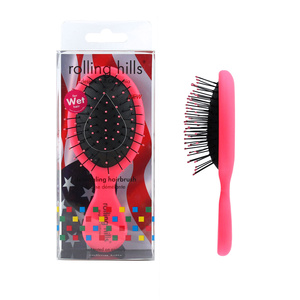 Detangling Hairbrush Pink- For Wet Hair- Mini Brosse démêlante