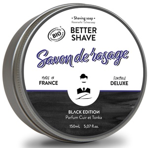 Savon de Rasage Naturel - Better Shave / Black Edition Savon de Rasage Traditionnel Black Edition Anti-Irritations et Made in France 