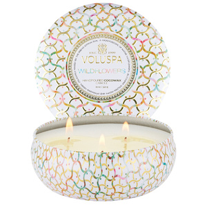 Wildflowers 3 Wick Tin Candle BOUGIE