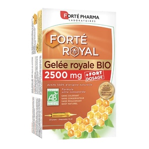 Gelée Royale Bio 2500 mg 20 AMP Complément Alimentaire pour les défenses naturelles - produits de la ruche