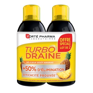 TurboDraine Ananas lot de 2 Complément alimentaire Minceur - Draineur à boire