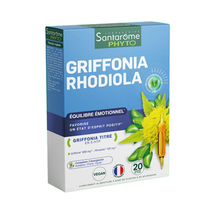 Griffonia Rhodiola (20 Amp) Complément Alimentaire Stress 