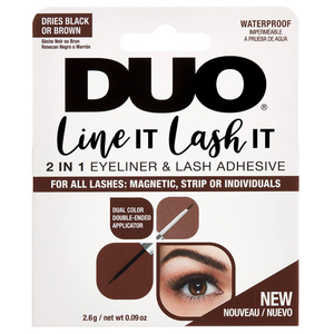 Duo Line It Lash It  colle/feutre 2 in 1 bicolore noir et marron 5,2g 2 en 1 : Eyeliner bicolore et adhésif pour franges de faux-cils