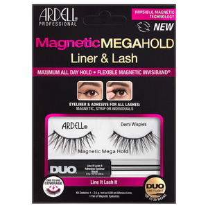 Faux-Cils Magnétique MegaHold Demi Wispies avec colle/feutre eyeliner Duo 2,5g Faux-Cils Magnétiques en frange réutilisables, avec colle/feutre eyeliner inclus