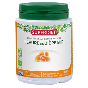 SUPERDIET - LEVURE DE BIERE BIO - Beauté de la peau - 100 gélules 05 - COMPLEMENTS ALIMENTAIRES