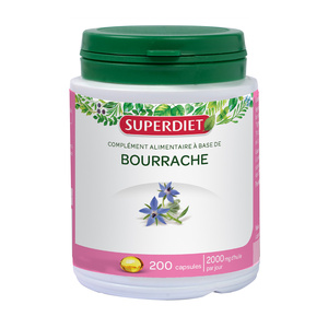 SUPERDIET - HUILE DE BOURRACHE - Beautéde la peau - 200 capsules 05 - COMPLEMENTS ALIMENTAIRES