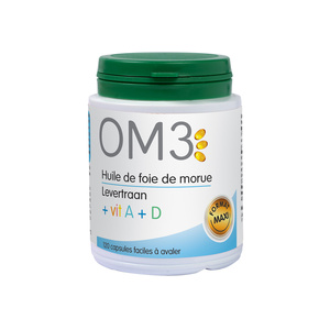 OM3 - Huile de Foie de Morue, Vitamine A et D-Défenses immunitaires-120 capsules 05 - COMPLEMENTS ALIMENTAIRES 
