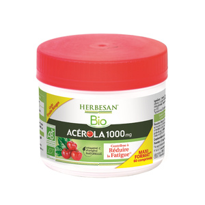 HERBESAN®- ACEROLA 1000 BIO MAXI POT - Vitamine C - 60 comprimés à croquer 05 - COMPLEMENTS ALIMENTAIRES