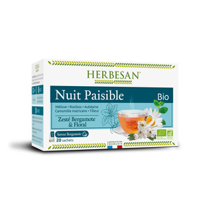 HERBESAN INFUSION NUIT PAISIBLE BIO - 20 sachets 05 - COMPLEMENTS ALIMENTAIRES