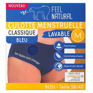 Culotte menstruelle Classique bleu - taille M  (38/40) Culotte menstruelle