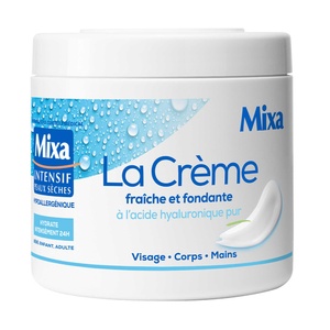 Mixa Intensif Peaux Sèches Crème multi-usages à l'acide hyaluronique pur bébé, enfant, adulte 