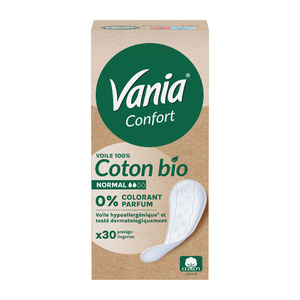 VANIA Protège splip Confort coton BIO x30 Hygiène féminine