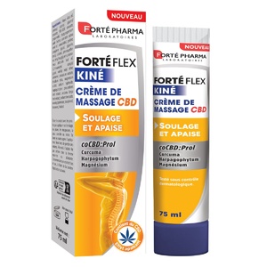 Forte Flex Kiné Crème de massage CBD - Chanvre et Curcuma Crème de massage qui soulage et apaise les articulations.