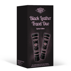 Duo Travel Kit Cuir Noir Hydratants mains et lèvres