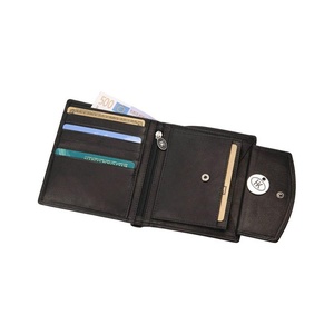 Portefeuille avec poche de sécurité, cuir vachette Amalfi, 105x125mm porte-monnaie
