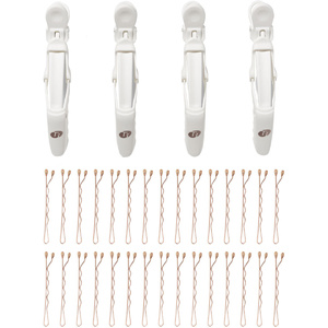 Clip Kit with 4 Alligator Clips and 30 Rose Gold Bobby Pins Accessoires pour les cheveux 
