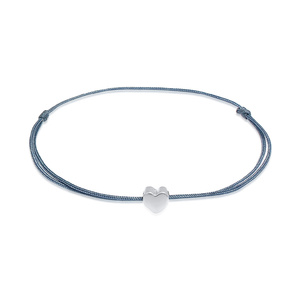 Elli Bracelet Femmes Pendentif Cœur Élastique Basique avec Nylon Bleu en argent s Bracelet