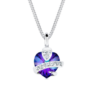Elli Collier Femme Pendentif Coeur Glamour avec Cristal  en Argent Sterling 925 collier