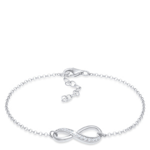 Elli Bracelet Symbole de l'infini féminin avec cristal de zircone en 925/1000 arg Bracelet