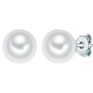 Puces d'oreilles en argent Perles organiques Perles organiques en Blanc Boucles d'oreilles