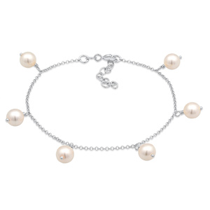 Nenalina Bracelet Femmes Elégant Simple avec perles synthétiques en argent sterli Bracelet