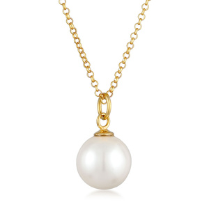 Nenalina Collier Pendentif femme perles classiques en argent sterling 925 collier 
